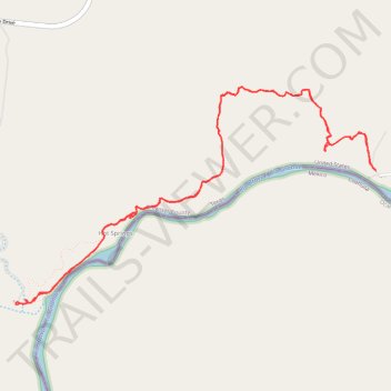 Rio Grande Village to Hot Springs out and back trail, distance, elevation, map, profile, GPS track