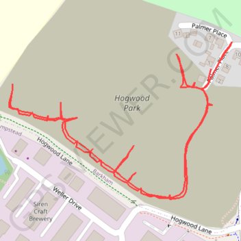 Hogwood Park trail, distance, elevation, map, profile, GPS track
