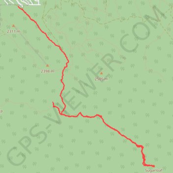 Sugarloaf Mountain Hiking Route trail, distance, elevation, map, profile, GPS track