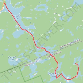 Algonquin Canoe Trip Day 2 trail, distance, elevation, map, profile, GPS track