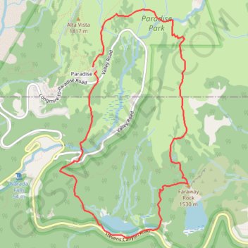 Faraway Rock Loop via Mazama Ridge Trail in Mount Rainier National Park trail, distance, elevation, map, profile, GPS track