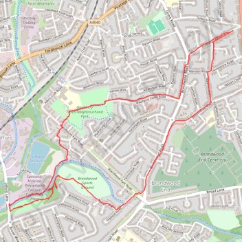 Brandwood Road, Canal, Lindsworth Park trail, distance, elevation, map, profile, GPS track
