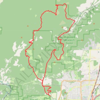 Trails and roads around Dunn Forest trail, distance, elevation, map, profile, GPS track