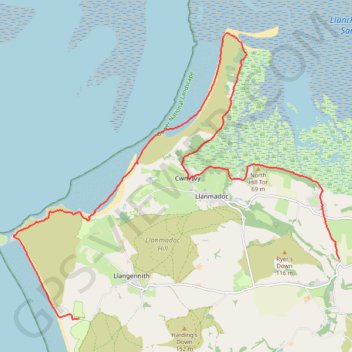 Gower National Landscape Day 4 trail, distance, elevation, map, profile, GPS track