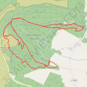 Ballinastoe MTB trail, distance, elevation, map, profile, GPS track