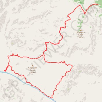 Cogswell Butte Loop (Grand Canyon) trail, distance, elevation, map, profile, GPS track