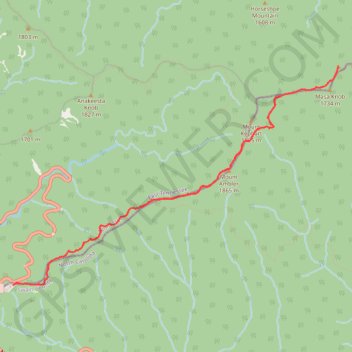 Charlies Bunion via Appalachian Trail from Newfound Gap in Great Smoky Mountains National Park trail, distance, elevation, map, profile, GPS track