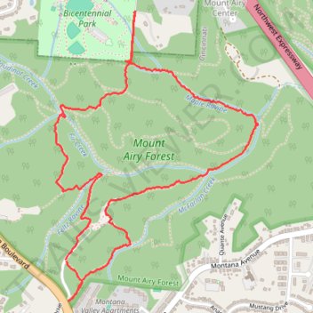Mount Airy Forest loop walk trail, distance, elevation, map, profile, GPS track