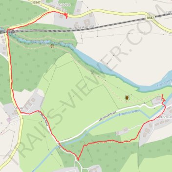 Walk at Calvin and Old Struan trail, distance, elevation, map, profile, GPS track