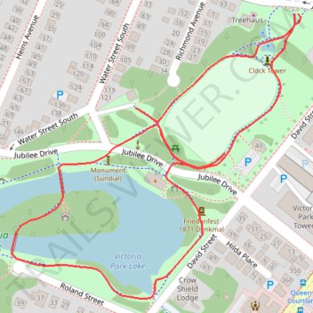 Victoria Park trail, distance, elevation, map, profile, GPS track