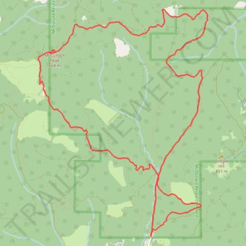 McCulloch Peak Loop Hike in McDonald Forest trail, distance, elevation, map, profile, GPS track