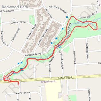 Sherwood Reserve trail, distance, elevation, map, profile, GPS track