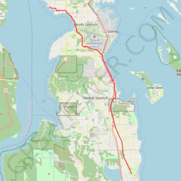 Madrona - Cordova Bay trail, distance, elevation, map, profile, GPS track