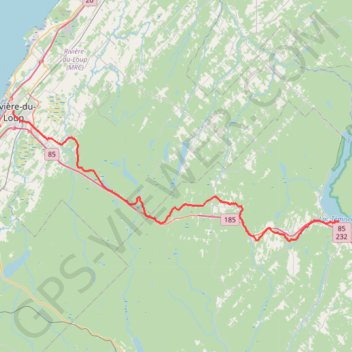 Rivière-du-Loup - Témiscouata-sur-le-Lac trail, distance, elevation, map, profile, GPS track