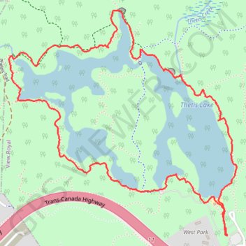 Thetis Lake Loop trail, distance, elevation, map, profile, GPS track