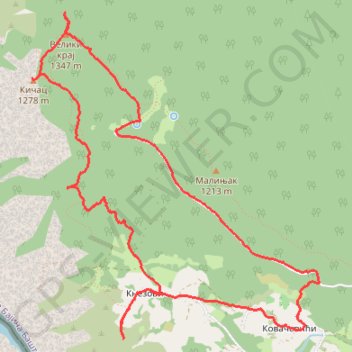 Zvijezda Jagoštica Knezovi Veliki Kraj trail, distance, elevation, map, profile, GPS track