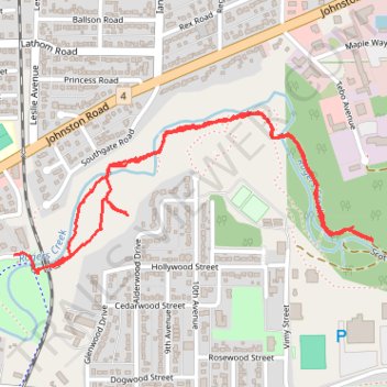 Scott Kenny Trail along Roger Creek trail, distance, elevation, map, profile, GPS track