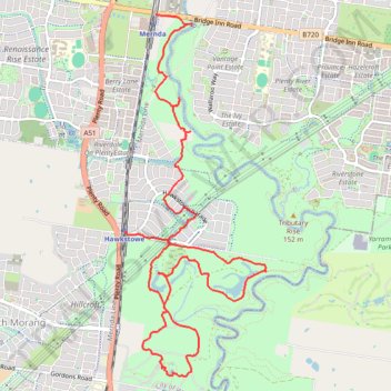 Morang Wetlands trail, distance, elevation, map, profile, GPS track
