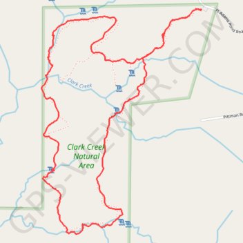 Clark Creek Primitive Loop Trail in Clark Creek Natural Area trail, distance, elevation, map, profile, GPS track