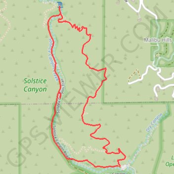 Solstice Canyon Loop trail, distance, elevation, map, profile, GPS track