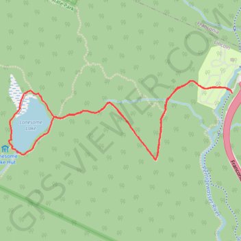 Lonesome Lake Loop Trail in Franconia Notch State Park trail, distance, elevation, map, profile, GPS track
