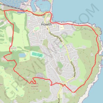 Howth - Dublin trail, distance, elevation, map, profile, GPS track