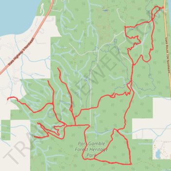 Port Gamble Forest Heritage Park Mountain Biking trail, distance, elevation, map, profile, GPS track