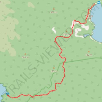 Port William to North Arm trail, distance, elevation, map, profile, GPS track