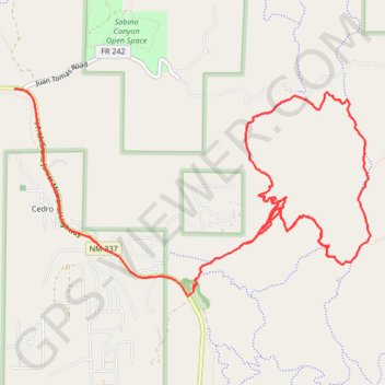 Poker Chip and Mahogany loop in the Cibola National Forest trail, distance, elevation, map, profile, GPS track