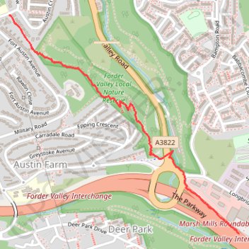 Forder Valley South trail, distance, elevation, map, profile, GPS track