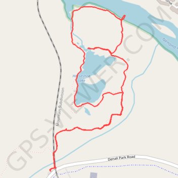 Horseshoe Lake Loop Trail in Denali National Park trail, distance, elevation, map, profile, GPS track