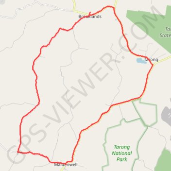 Brooklands to Maidenwell trail, distance, elevation, map, profile, GPS track