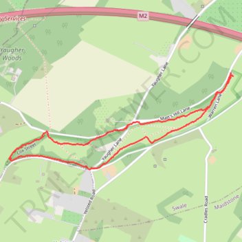 Paths in Queen Down Warren trail, distance, elevation, map, profile, GPS track