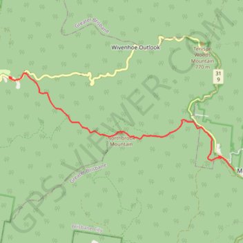 Northbrook Mountain trail, distance, elevation, map, profile, GPS track