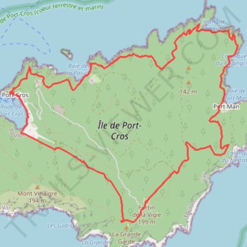 PORT-CROS, BOUCLE NORD-EST trail, distance, elevation, map, profile, GPS track
