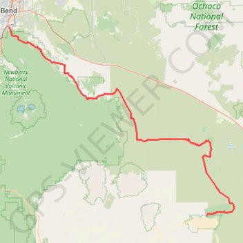 Bend to Alvord Section 1 - Bend to Christmas Valley Sand Dunes trail, distance, elevation, map, profile, GPS track