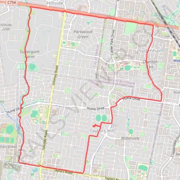 Stony Hill Creek and Melton loop trail, distance, elevation, map, profile, GPS track