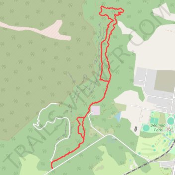 Low effort bush bash run in Denman Common trail, distance, elevation, map, profile, GPS track