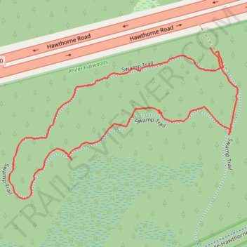 Swamp Trail of Phifer Flatwoods Preserve trail, distance, elevation, map, profile, GPS track