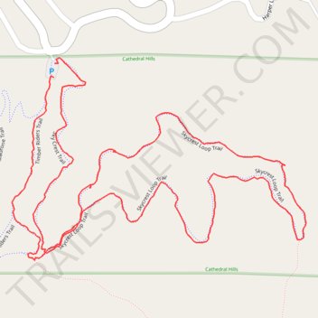 Skycrest Loop Trail in Cathedral Hills trail, distance, elevation, map, profile, GPS track