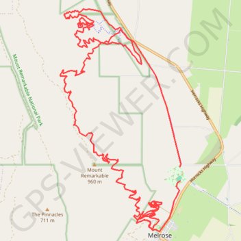 Mount Remarkable North Face trail, distance, elevation, map, profile, GPS track