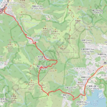 黃竹山祠堂 trail, distance, elevation, map, profile, GPS track