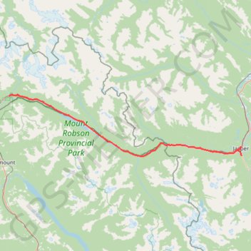 Mount Robson Provincial Park - Jasper trail, distance, elevation, map, profile, GPS track
