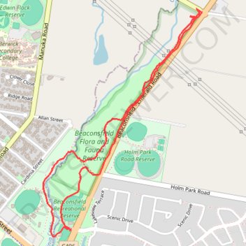 Cardinia Creek Reserve Walk trail, distance, elevation, map, profile, GPS track